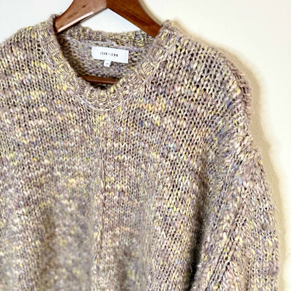 John + Jenn Alpaca Blend Chunky Knit Sweater Small Marled Cozy Pullover